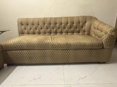 L shaped sofa with corner tablle for sale