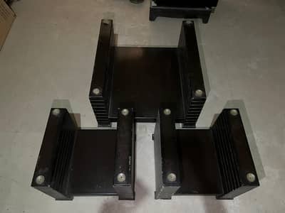 Set of 3 Dark Wood Table Bases (Center & 2 Side Tables)- Glass Include