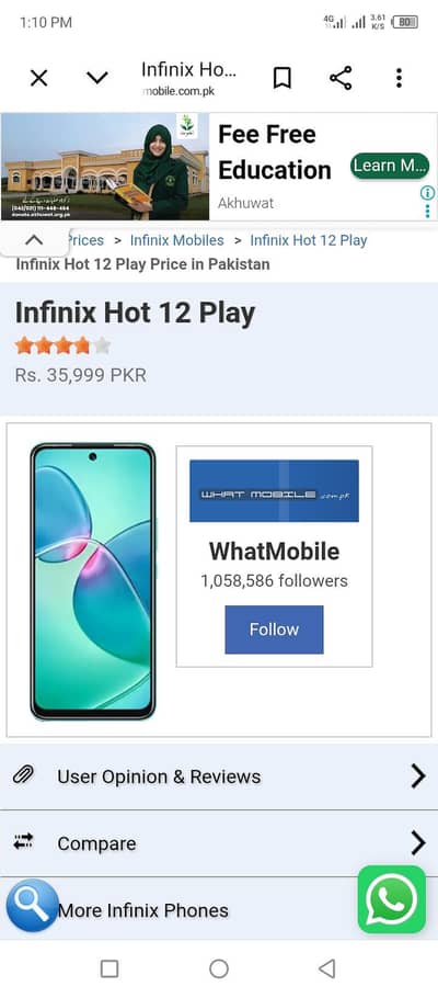 infinix hote 12 play 4 plus 3 ram 7 gb out clas buttery ting