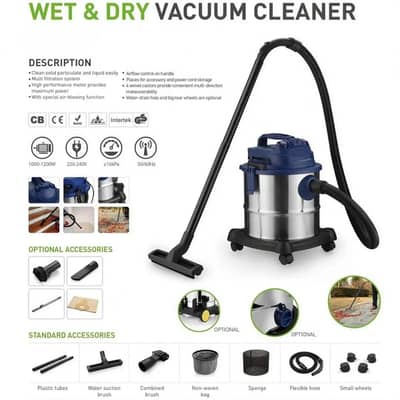 Wet & Dry Vacuum Cleaner – Powerful & Versatile 25L Liter 5 Y Warranty