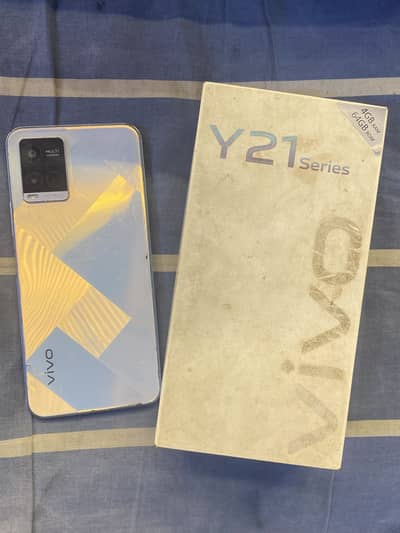 Vivo y21 A 4/64  ram with box and cable condition 10/8.5