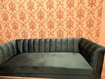 Velvet Dark Green Sofa Set