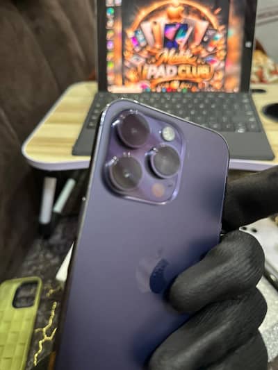iPhone 14 pro deep purple 128 ( 4 month sim time available)