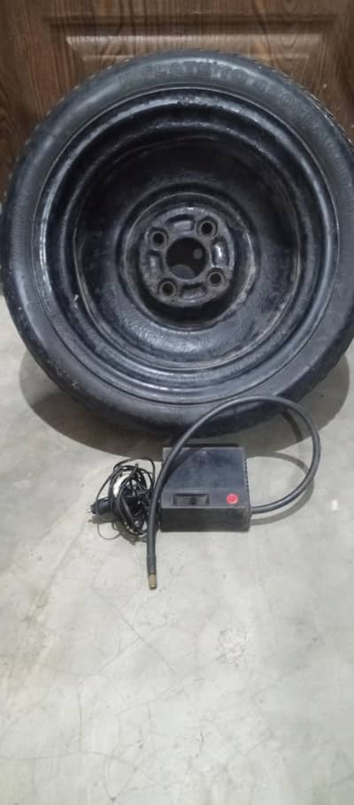 air pump with stepny ( spare wheel )