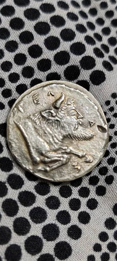 Ancient Man-headed Bull, Indo Greek Gela Dynasty Old Coin, Rare Coin