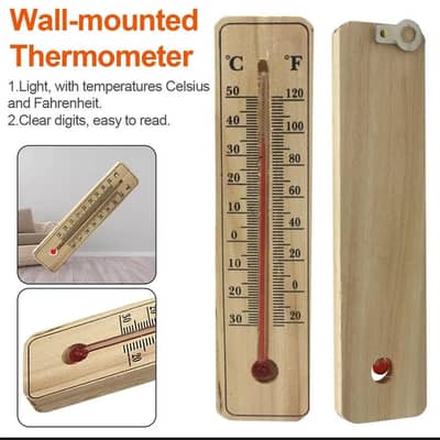 High Quality Wall Hanging incubator Analog Type Wood Thermometers