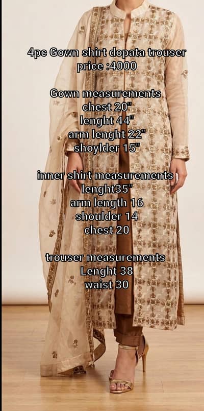 Party wear ready to wear organza dress  dull gold embroidery