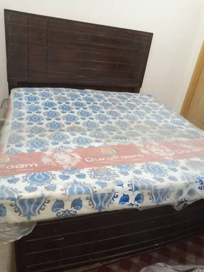 wooden bed with mattress dura foam