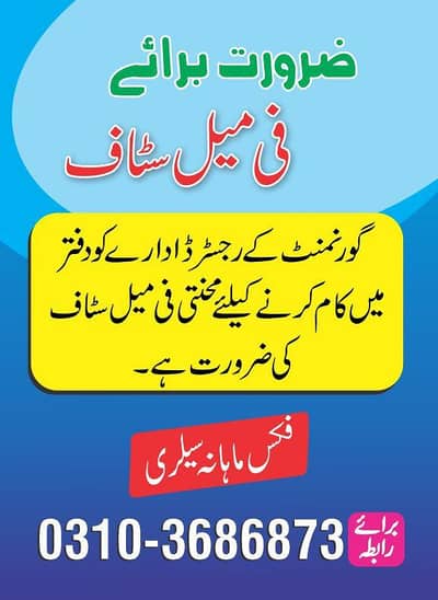 Female Staff Required for the office work