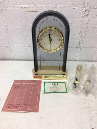 Table Clock SEIKO Quartz Clock with Decorative Pendulum PW383K