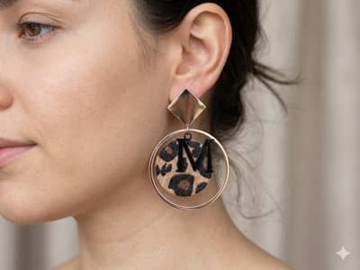 Beautiful Leopard Print Earrings with Letter Design