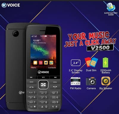 Voice Mobile V 2500 ( 7 days used ) With Box pack