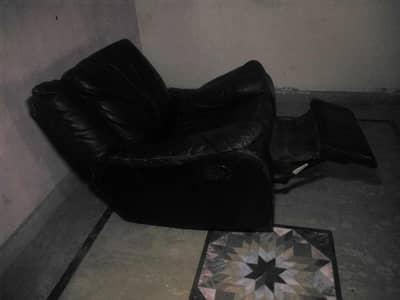 Recliner sofa made in Italy genuine leather