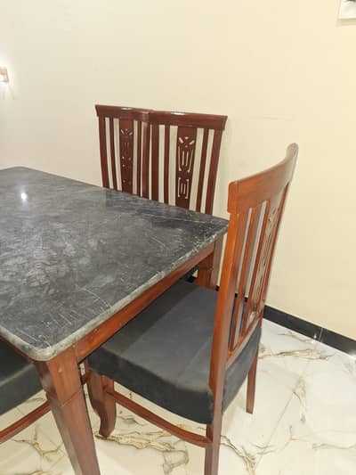 Wooden frame dinning table
