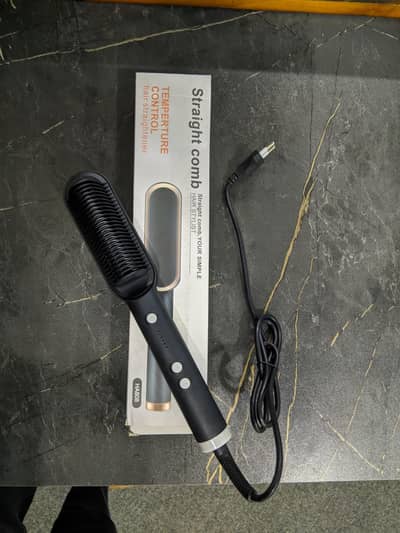 Hair Straightener Brush - Fast Heating & 2-in-1 Styling