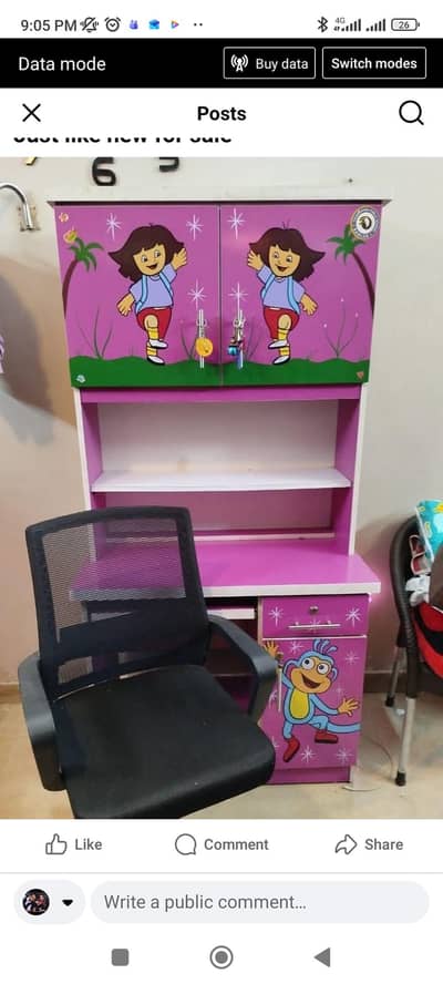 Kids study table with. chair