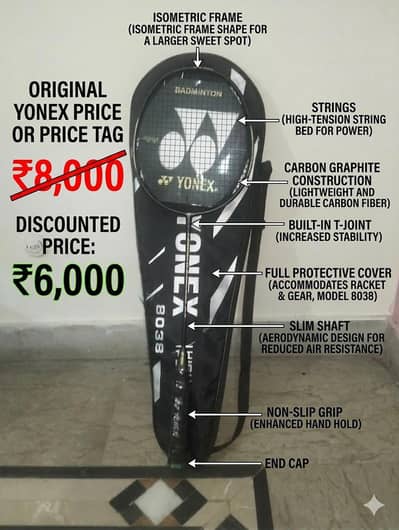 1 signal racket Yonex 8038