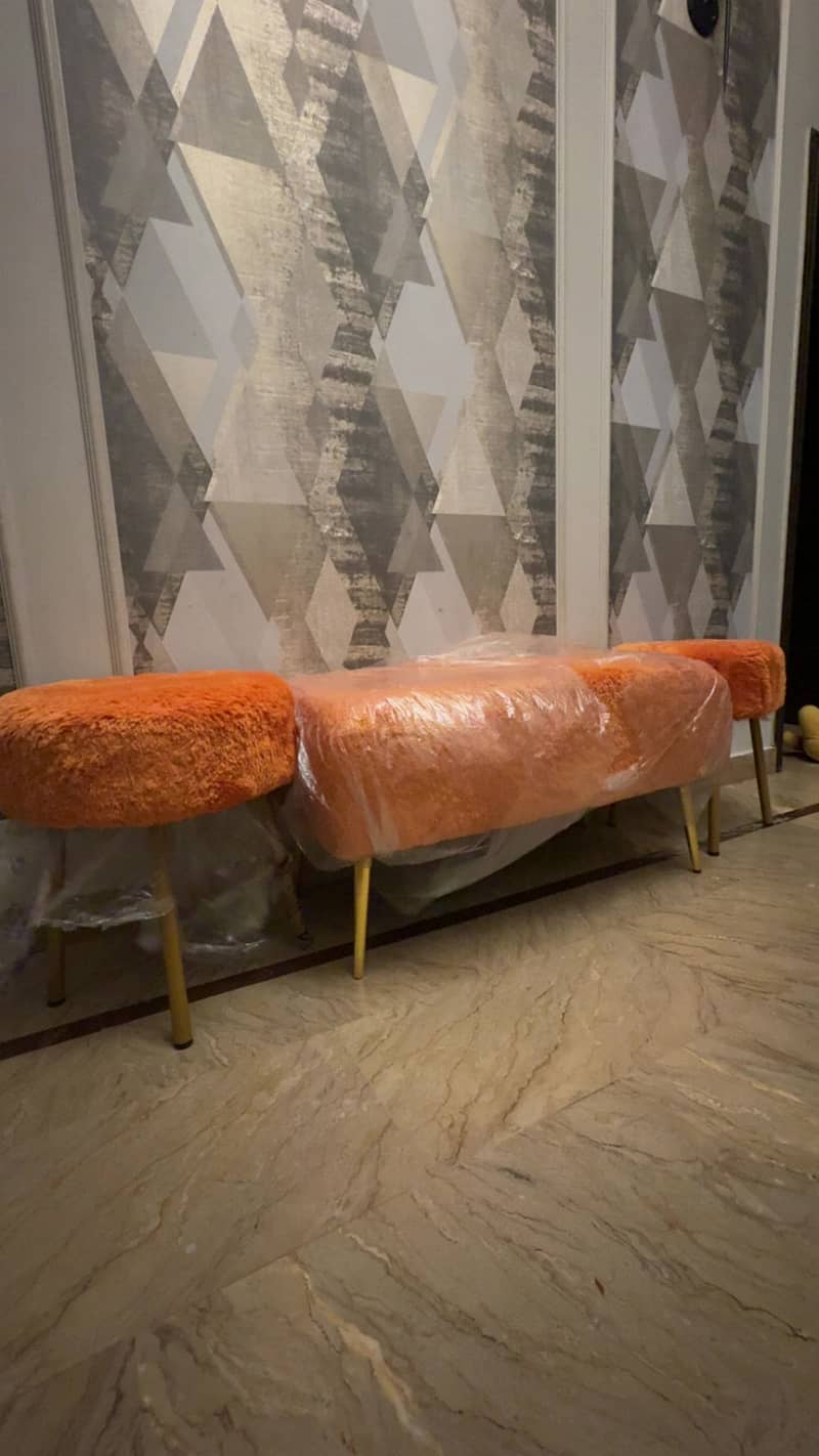 Orange stool set 4