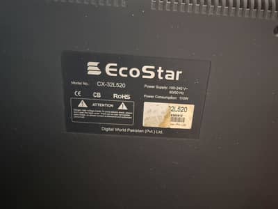 EcoStar 32” LED TV – Model CX-32L520 – Good Condition