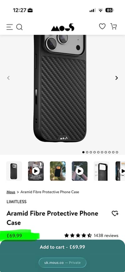 iPhone 17 Pro Max Mous Limitless Aramid Fibre Case/Cover Best Protect