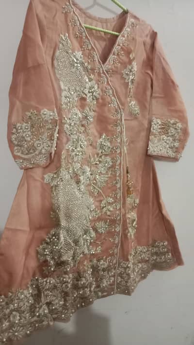 3 piece katan silk TILA machiney work on shirt lace on dubata