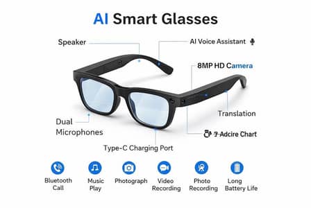 AI glasses 4k video recording 03009632328 whatsapp