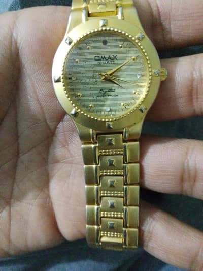 Omax Original Gold Watch – Used | Good Condition | Working Perfect