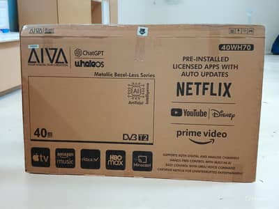 AIVA 40 inch SMART LED TV FRAMELESS CHAT GPT  AI VOICE CONTROL