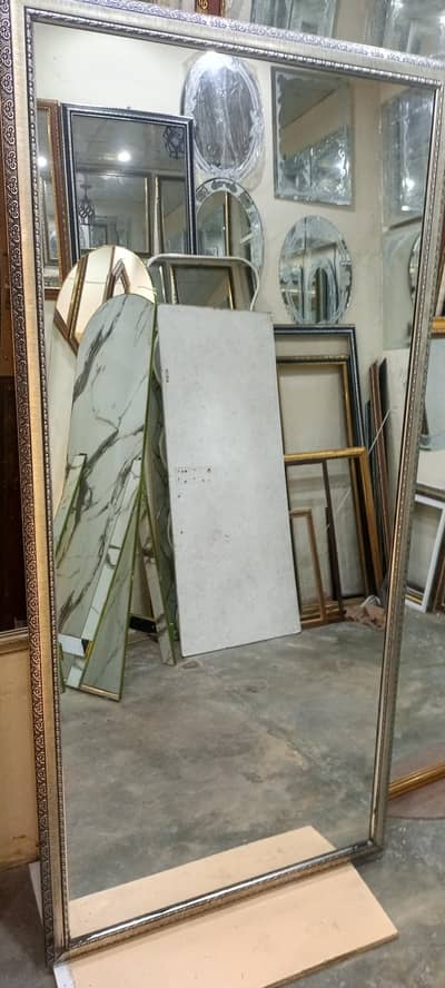 large antique style floor mirror silver black frame 74x34 inch