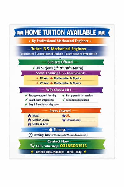 Home Tuition (Mechanical Engineer)