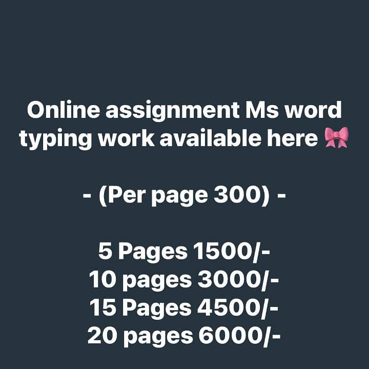 online assignment work 3