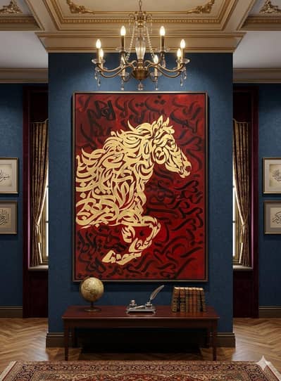 Horse painting all type handmade painting available 03433606964