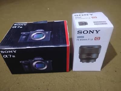 sony A7 III with box Sony 85mm1.8 with box