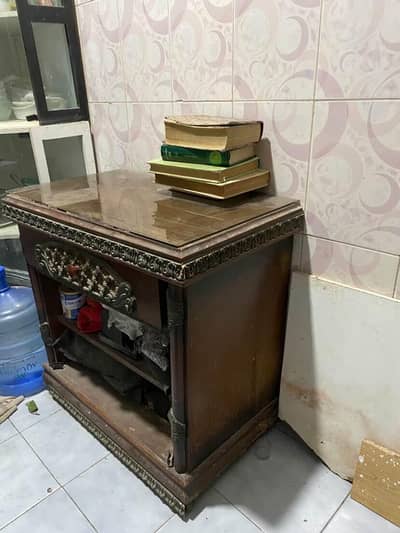 TV Trolly Teel Wood and Writing table with 3 drawers