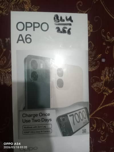 Oppo A6 8/256 new no box open mukamal pak