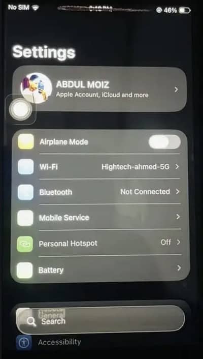 iphone se2020 jv nonpta panel par aik line hy or battery servies parhy