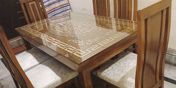 Elegant Glass Dining Table with Six Chairs URGENT Sale