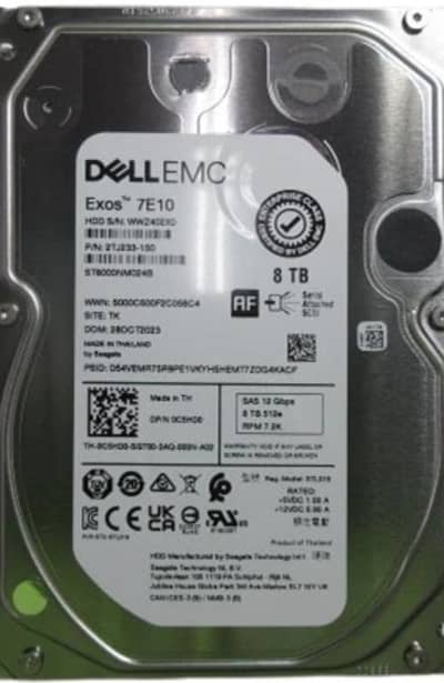 Dell 8TB 7.2K RPM SATA 6Gbps 512e 3.5in Hot-plug Drive