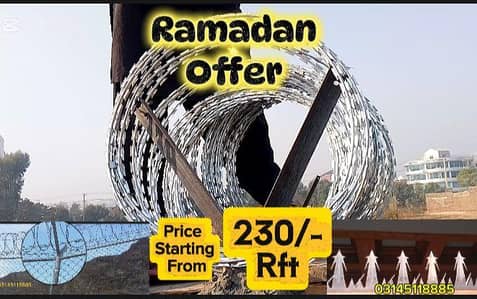 Ramdan Offer Security Concertina Barbed Razor Wire Chainlink Fence