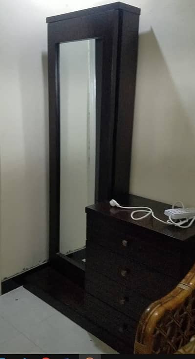 Modern Dressing Table with Full Mirror & Storage