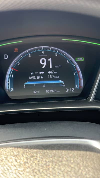 Civic X - digital led blue meter