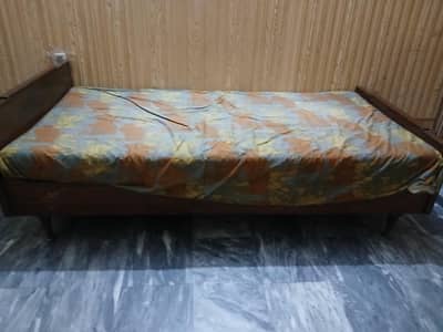 single wood bed