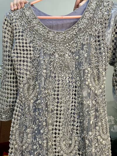 Embroidered Silver Lehnga