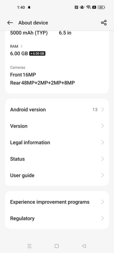 oppo A74 Five G support  6+6ram 128rom