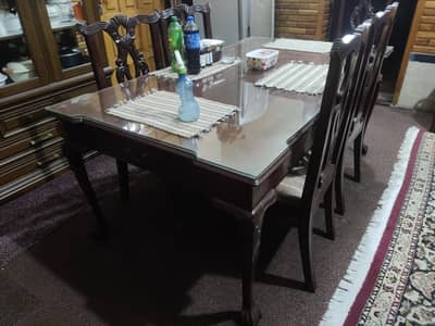 6 seater sheesham wood dining table
