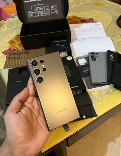 Samsung Mobile S24 Ultra with box 12gb 512  My WhatsApp 032567,35,466