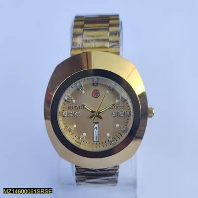 men's stainless steel analog watch gold  tone Bracelet