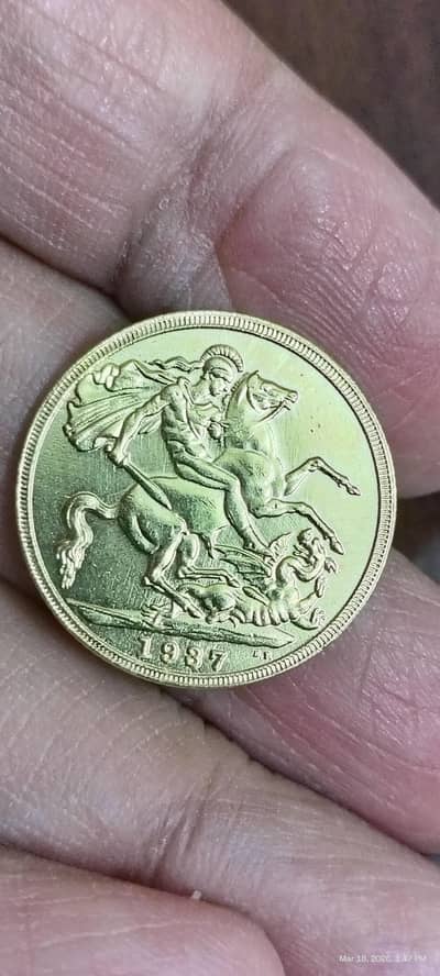 United Kingdom 1937 King Edward VIII, Gold Plated Old Coin & Rare Coin