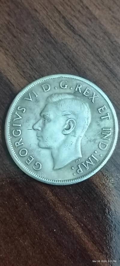 George VI 1945 Canadian Dollar Coin, Old & Rare Coin, Canada Dollar