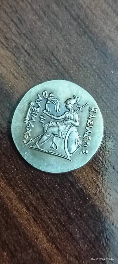 Ancient Indo Greek, Goddess Athena Nikephoros, Old Coin, Rare Coin